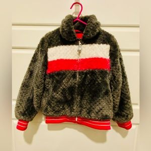 Cozy Faux Fur Bomber Jacket sz 5